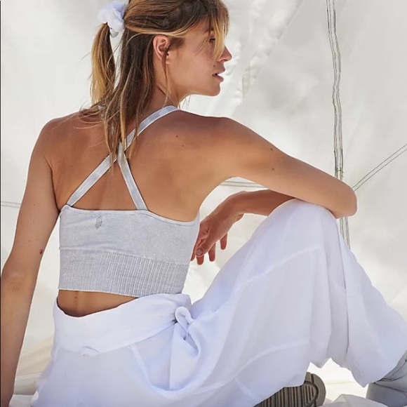 NEW! Free People Good Karma Crop Top - M/L - Iced Grey $58 retail - Picture 2 of 6